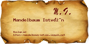 Mandelbaum István névjegykártya
